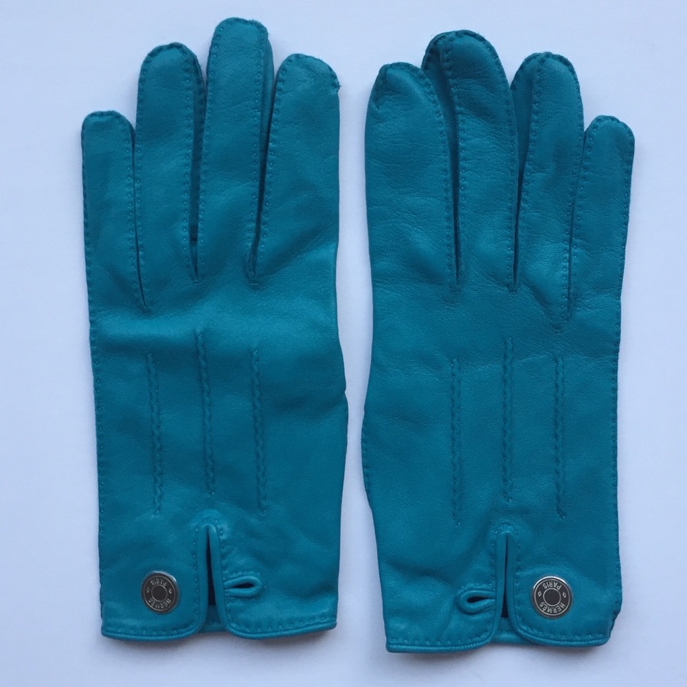 HERMES LAMBSKIN LEATHER TURQUOISE | 7 1/2